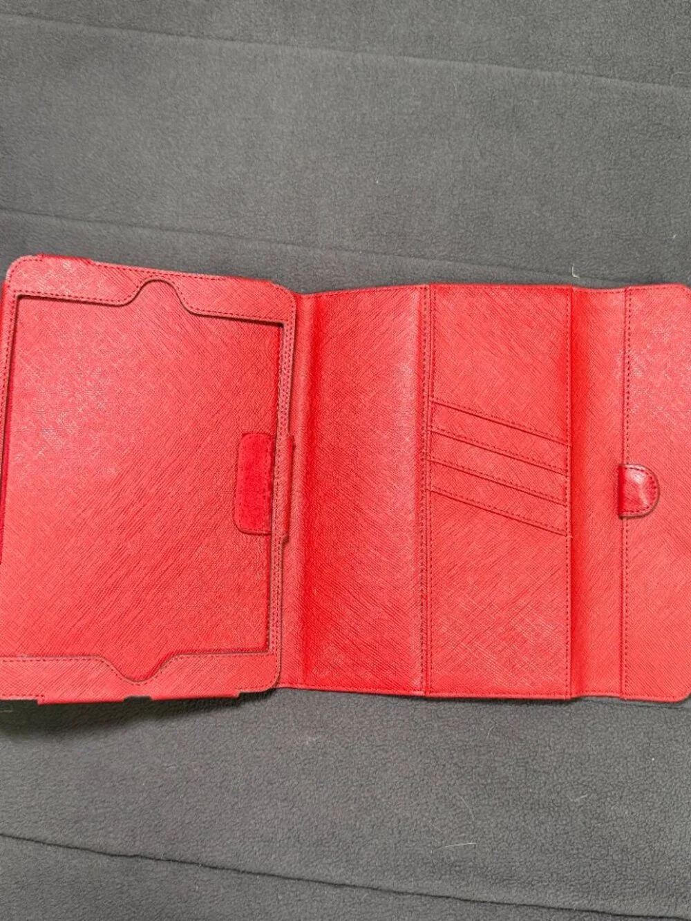 Michael Kors Red Saffiano Leather iPad Mini/ Tablet Clutch Folio Wallet Case